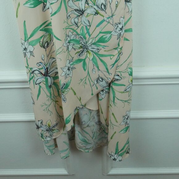 Betabrand XS Wrap Dress Flutter Sleeve Midi Pastel Feminine Floral Cottagecore - Picture 6 of 10